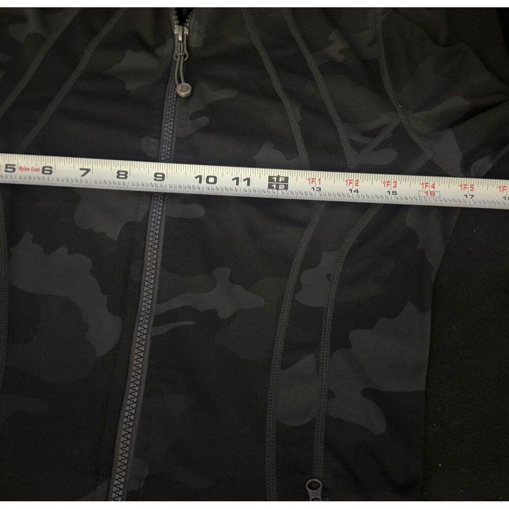 Yogalicious Lux Athletic Yoga Jacket Women's S Black Gray Camo Thumbholes Zip - Picture 7 of 8